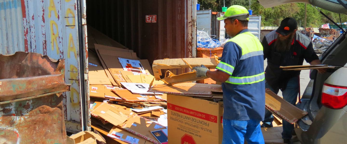 cardboard and other materials recycling top